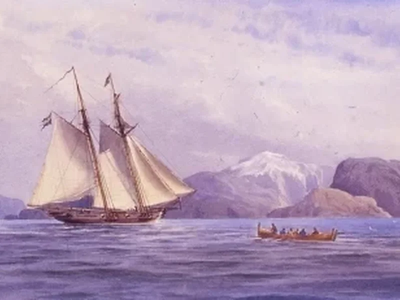 1839-Jakob Haig - La goletta svedese L'Aigle, costruita nel 1832, vicino alla costa norvegese